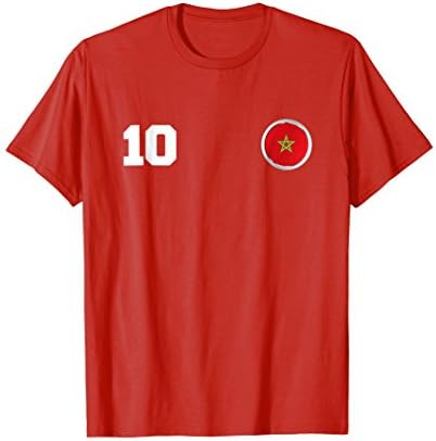 Morocco Soccer T-Shirt Number 10 Jersey Style Double Side