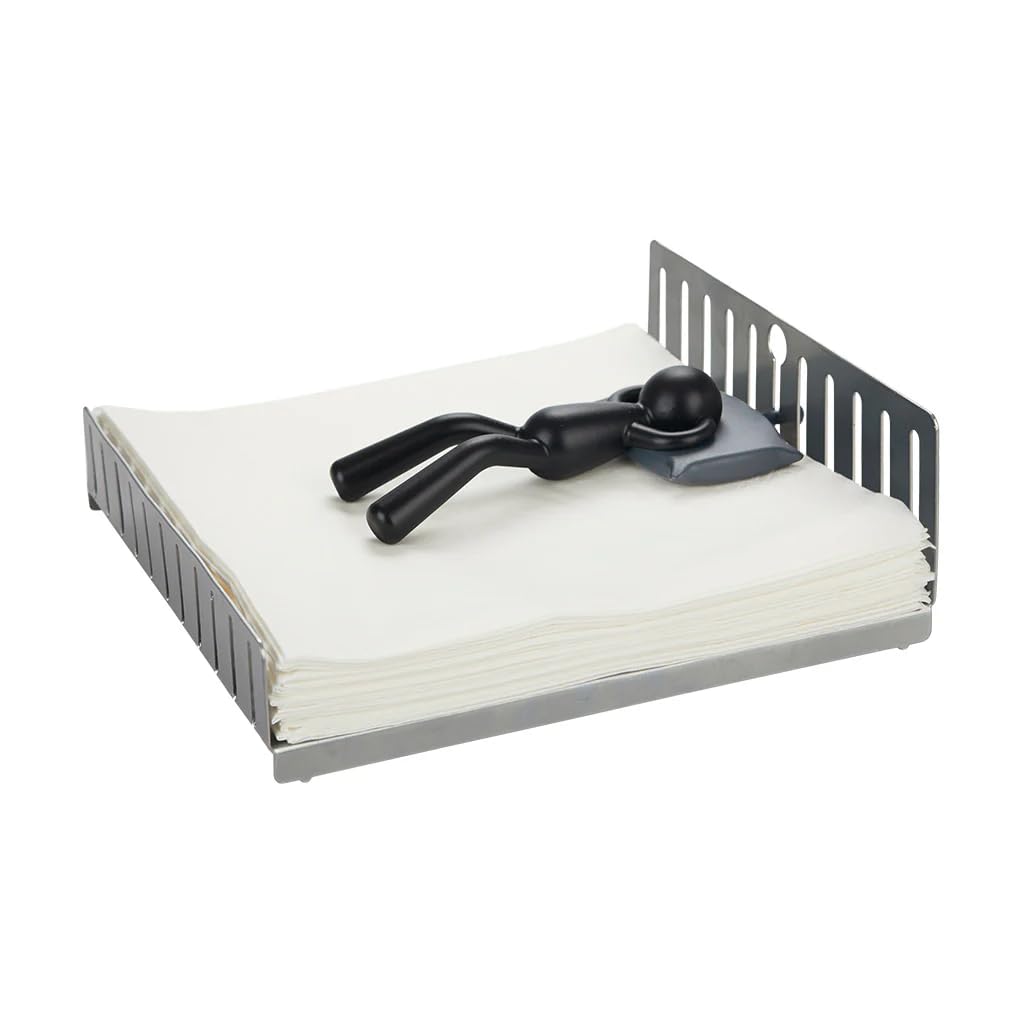 Balvi Napkin holder Nap Colour silver/black Bed-shaped with weight as character napping Napkins not i
