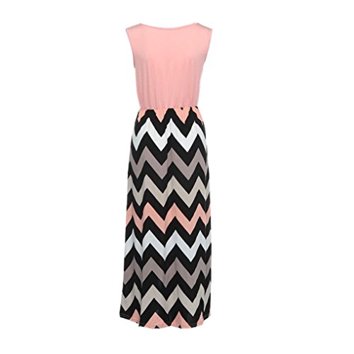 Striped Boho Long Dress,Clearance! AgrinTol Womens Summer Plus Size Striped Boho Long Dress (XXXL, Orange)
