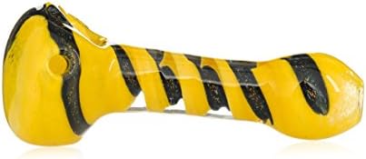 Premium Thick and Durable Glass Bub 5 inch Yellow-Black