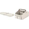 Skip Hop Light-Up Changing Pad Oat + Skip Hop Diaper Caddy Organizer with Touch Sensor Night Light Oat