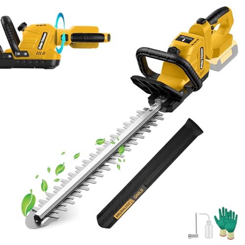 Hedge Trimmer Cordless Compatible with DEWALT 20V MAX Battery, 20-Inch Cordless Hedge Trimmer, Electric Brushless Bush Shrub Trimmer, 2/3'' Cutting Capacity, Lightweight & Rotatable Handle(No Battery)