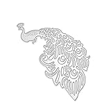 Peacock Cutting Dies Stencil Long Tail Metal Template for DIY Paper Card 1 Pc