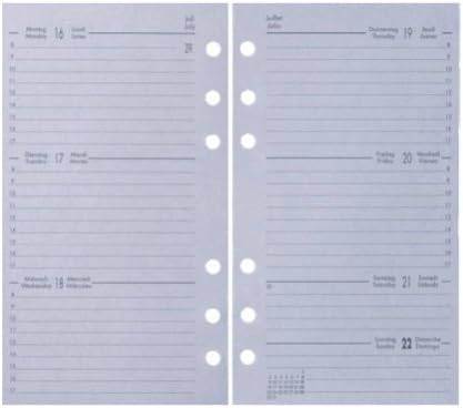 2020 Week Calendar A-6, 1 Week=2 Pages 4 Languages Inserts for Personal Filofax A6 Size 75000/2020 (70 Pages)