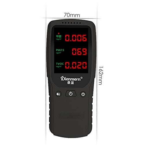 GuDoQi Indoor Air Quality Monitor USB Rechargeable Detector Accurate For HCHO/PM2.5/TVOC Multi Tester With Time Laser Sensor Alarm For Home Office Car