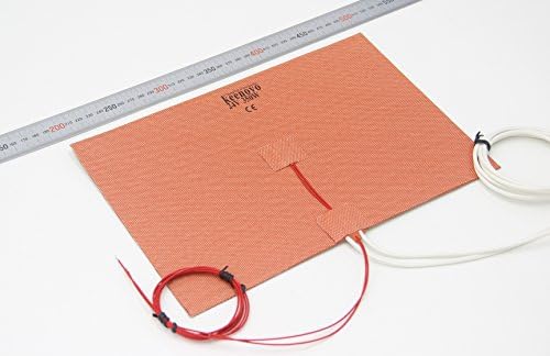 200 X 300mm (8" x 12" approx.) w/ 3M PSA & NTC 100K thermistor, KEENOVO Silicone Heater Mat/Pad,3D Printer HeatBed (350W 24V)