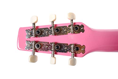 Shop4Omni Steel String Backpacker Travel Guitar with Bag (Pink)