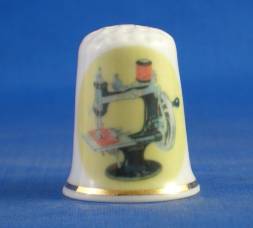 Porcelain China Thimble -- Singer Toy Sewing Machine
