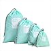 FORYEE Waterproof Storage Bag - Nylon 4 Different Size - Drawstring Bags/Ditty Bag/Cord Bag/Shoes Bag for Travel Home Outdoor Hiking Camping - Blue