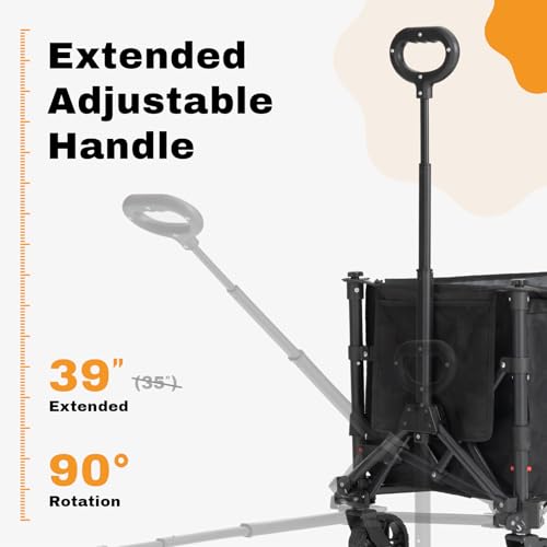 Overmont 3-in-1-120 L Folding Trolley with Wheels - Large Capacity - 100 kg - Lightweight and Compact Trolley with Wheels - for Camping, Beach, Garden, Shopping and Sports