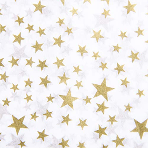 image for RUSPEPA White Tissue Paper - Gold Star Print Tissue Paper Bulk for Gif