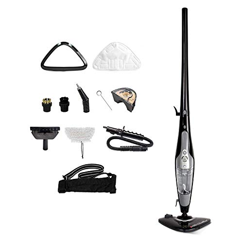 H2O HD Dual Blast Steam Mop - Convenient 5 in 1 Steamer Converts to a Hand Held Steamer - Perfect for Tile, Laminate, Carpet, Hardood, Furniture, Kitchen and Bathroom! Chemical Free Cleaning