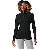 SmartWool Womens Classic All-Season Merino Base Layer 1/4 Zip Black X-Large