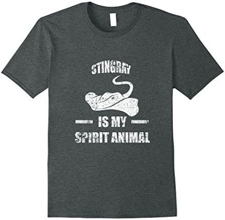 Mens Funny Stingray Is My Spirit Animal T-shirt Sea Pet Zoo Meme Large Dark Heather