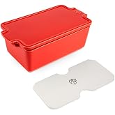 Ceramic Terrine With Press, Red, 600 to 700 g