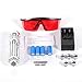 Blue Laser Burning Light 5w 445nm Lazer Beam Pen 5 Head+Battery+Charger+Goggles+Case