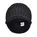 Janey&Rubbins Daily Knit Visor Beanie Hat with Earflaps Fleece Lined Brimmed Skull Ski Cap (VB-Gray)