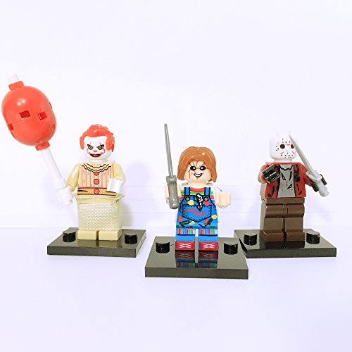 Jason, Chucky, Pennywise Minifigures Scary Horror Movie Set