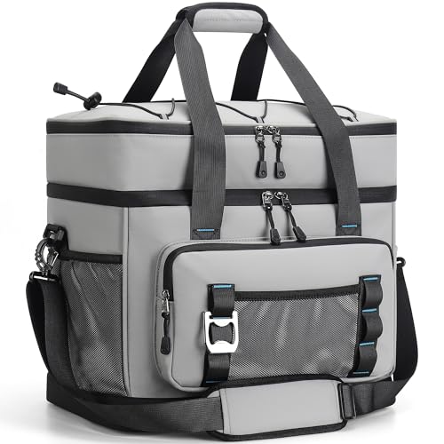 Youngoa Nevera Portatil, 40L Grande Doble Nevera Playa Plegable, Bolsa Térmica Isotermica Portátil e Impermeables para Picnic