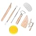 Caydo 38 Pieces Wooden Pottery Tools for Clay, Sculpting Clay Tool Set, Modeling Clay Tools Kit