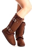 Amy Shoes SUEDE MATERIAL SIDE BUCKLE DESIGN CASUAL KNEE HIGH BOOTS