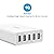 Anker® 40W 5-Port Family-Sized Desktop USB Charger with PowerIQ™ Technology for iPhone 5s 5c 5; iPad Air mini; Galaxy S5 S4; Note 3 2; the HTC One (M8); Nexus and More (White) by Anker