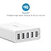 Anker 40W 5-Port High Speed Desktop USB Charger with PowerIQ Technology for iPhone, iPad Air 2, Samsung Galaxy, Nexus, HTC, Nokia and More (White)