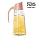 Olive Oil Dispenser Bottle, Vinegar Dispensing Cruets, 17 Oz Condiment Oil Glass Bottle, Pink (Pink)