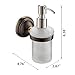 Wall Soap Dispenser Bathroom Solid Brass Soap & Lotion Hand Soap Holder Oil Rubbed Bronze, Frosted Glass Soap Dispenser for Bathroom Kitchen