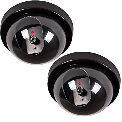 Fake Security Cameras, CCTV Dome Dummy Camera with Flashing Red Light, Wireless Simulated Cameras Surveillance for Home, Outdoor, Indoor, Business, 2 Pack - Thumbnail 4