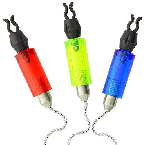 3er Set Hängebissanzeiger rot gelb blau Bissanzeiger Karpfen Angeln Drop Off Hänger 1 x Rot Blau und Gelb