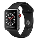 Apple Watch Series 3 - GPS+Cellular - Space Gray Aluminum Case with Gray Sport Band - 38mm (Renewed)