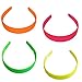 Set of FOUR 1 Inch Neon Plastic Headbands with Teeth (Keshet Accessories)