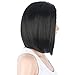 Netgo Black Bob Wig Short straight Heat Resistant Synthetic Black Hair Wig for Black Women