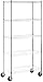 AmazonBasics 5-Shelf Shelving Storage Unit on 4'' Wheel Casters, Metal Organizer Wire Rack, Chrome Silver (30L x 14W x 64.75H)