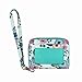Inspring Credit Card Holder Wallets Organizer for Women Zipper Card Case for Girls with ID Holder and Wristlet Wrist Strap Fabric Floral Small Purse 11 Slots and Cash Pocket