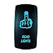 STVMotorsports Laser Blue Rocker Switch REAR LIGHTS (MIDDLE FINGER) 20A 12V ON/OFF LED Lighted for Car Truck Boat ATV UTV