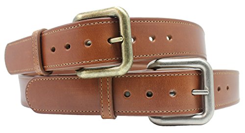 Handmade Leather Belt 1-1/2″ OR 1-1/4″ Genuine Russet Leather, Removable Buckle, Dress Belt, Birthday Gift, Fathers Day, Big Belt and Tall, Personalized Free, Proudly Made in USA