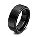 SOMEN TUNGSTEN 8mm Black Wedding Band for Him and Her Brushed Couple Ceramic Rings Size 11