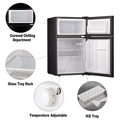 4 AGLUCKY+Compact+Refrigerator+Apartment+Stainless