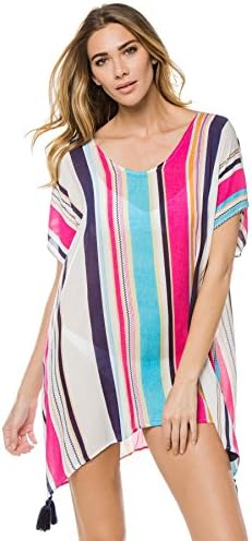FORTULY Womens Cover up Bohemia Tassel Swimsuit Beachwear Kimono Bikini Dress Boho Style