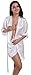 DF-deals Women's Satin Kimono Robe for Bridesmaid and Bride Wedding Party Getting Ready Short Robe with Gold Glitter White Bride X-Large 8-10
