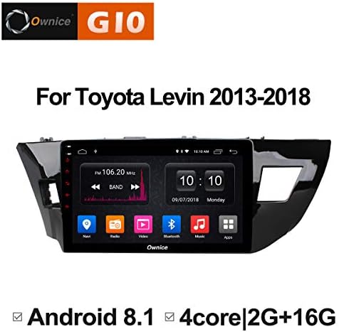 Ownice Quad Core 10.1 inch Android 8.1 Car Radio Player GPS Navigation for Toyota corolla 2014 2015 Levin 2013-2018 Support Bluetooth wifi radio mirror link 2G RAM
