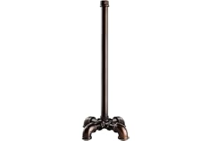 TLBTEK Floor Toilet Paper Holder Stand, Black Iron Farmhouse Paper Towel Rack,Rustic Industrial Vintage DIY Style Pipe Roll Tissue Holder Heavy Duty for Bathroom, Bedroom, Kitchen (Brown)