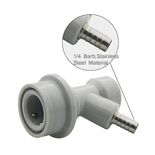 2 Pair Ball Lock Barded Cornelius Beer keg Tap Fittings Quick Disconnects (2 Gas 2 Liquid)