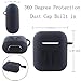 AirPods Case, Accessories Set/AirPods Ear Hook/AirPods Watch Band Holder/Keychain/AirPods Strap/Silicone Cover/Best Kit XORDING for Apple AirPods 1 or AirPods 2 Charging (Black Kit)