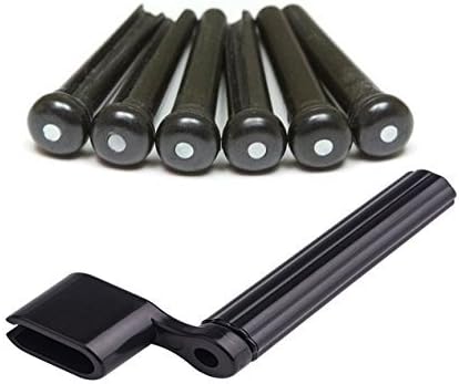 JieRui 6 Pcs Bridge Pin Set +String Winder for Acoustic Guitar