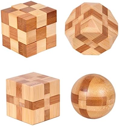 40 Pcs Wooden Blocks Puzzles, Jigsaw Puzzles, Wooden Brain Teaser IQ...