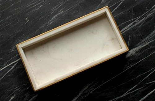 ORGANIC HOME Small Tray with Brass Strip Inlay for Gifting and Holding Jewellery (10" X 5" Inch)