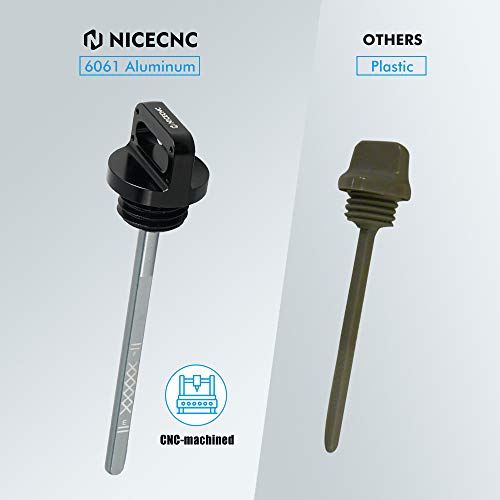 NICECNC Black Titanium Engine Oil Level Dipstick Compatibel met Yamaha Raptor 700 Raptor 700R YFM700 YFM700R 2011-2020… - Image 6